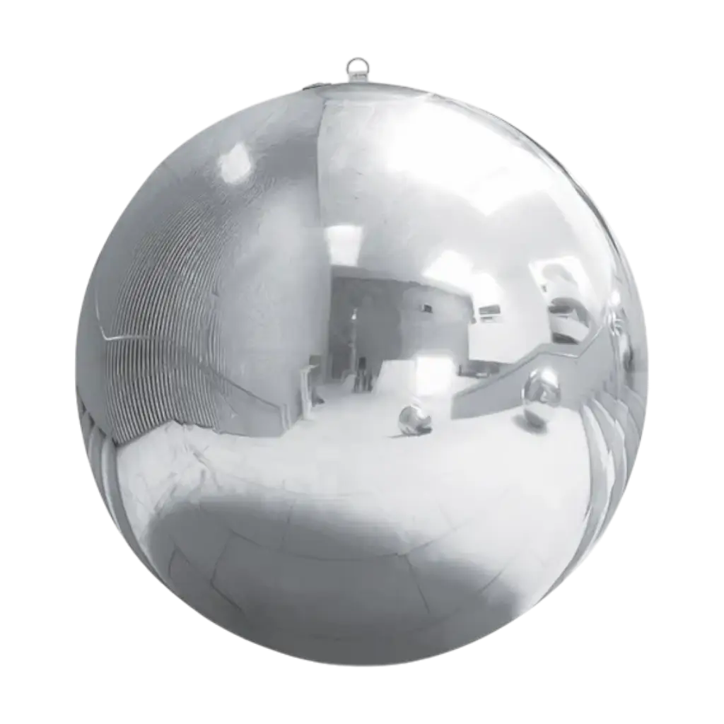 Boule Miroir Gonflable Argentée 120cm – Déco Réutilisable