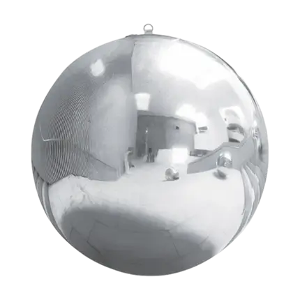 Boule Miroir Gonflable 100 Cm - Décorations Noël, Fête, événement, Couleur Blanc Perle, PVC Réfléchissant, Réutilisable, Avec Valve