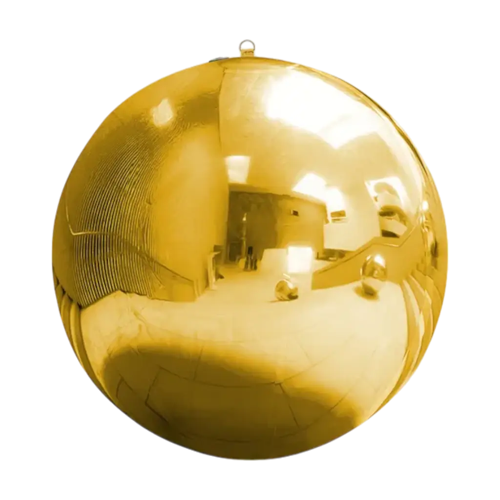 Boule Miroir Gonflable Dorée 120cm – Déco Réutilisable