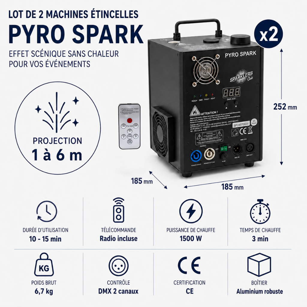 lot 2 machines à étincelle froide pyro spark