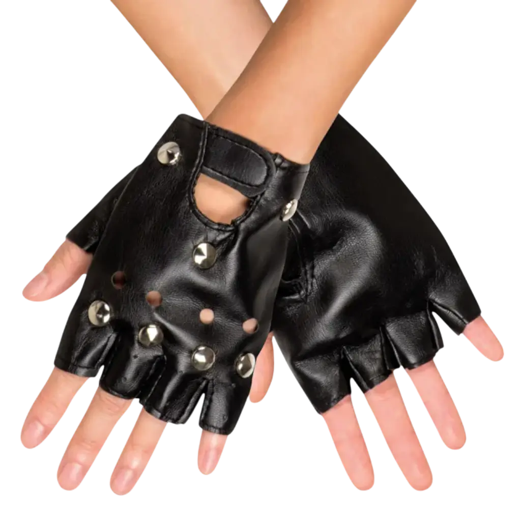 Gants de déguisement Biker Noirs