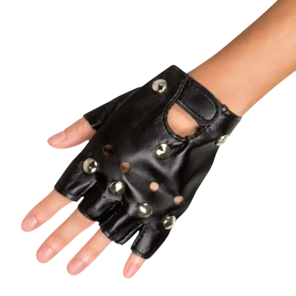 Gants de déguisement Biker Noirs