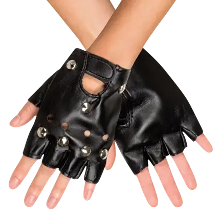 Gants de déguisement Biker Noirs