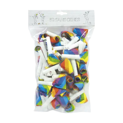 Lot de 50 Sifflets Sans Gêne Multicolores