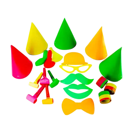 Kit cotillons Fluo multicolore 5 personnes 