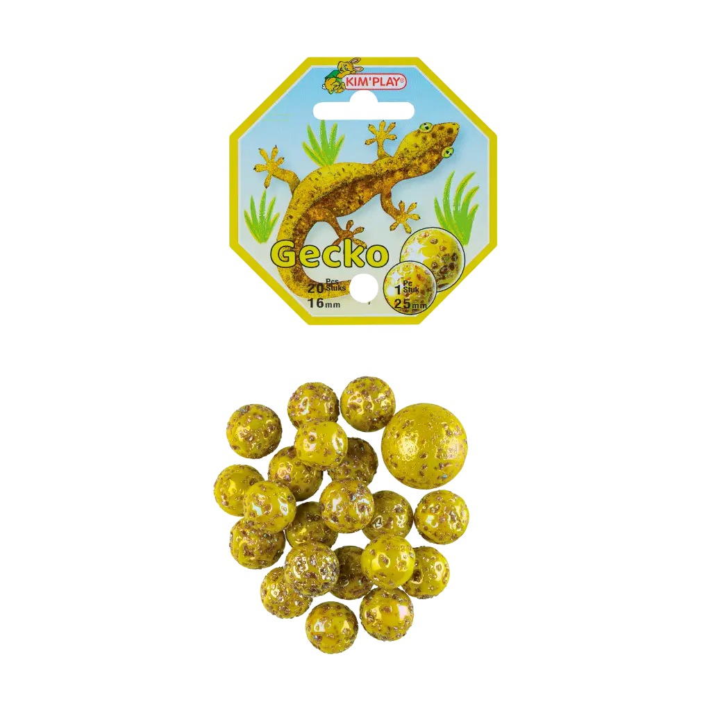 Lot De 20 Billes + 1 Calot Iguane - Collection Reptiles, Billes En Verre 16 Mm, Calot 25 Mm