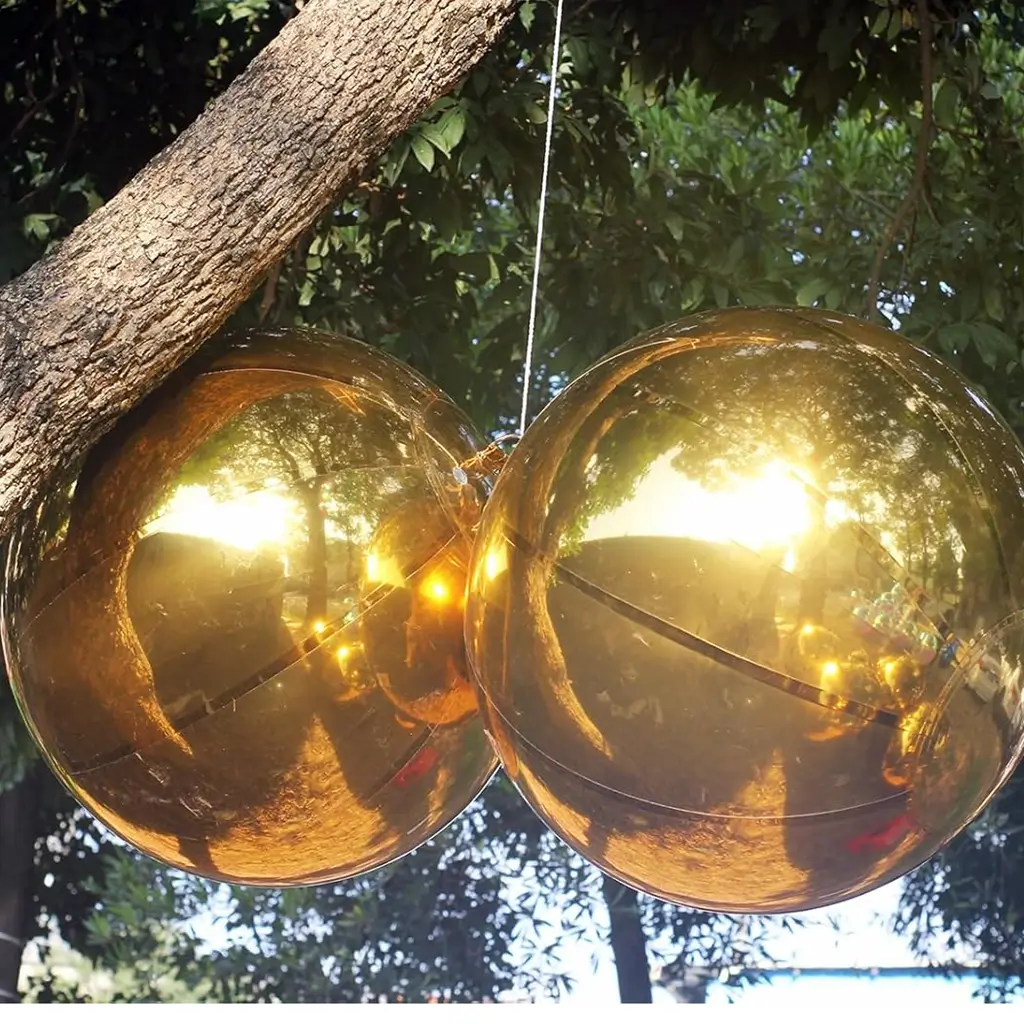 Boule Miroir Gonflable Dorée 200cm – Déco Réutilisable