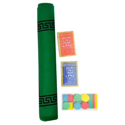 Pack Tapis de Jeu + 2 Jeux de Cartes + 100 Jetons