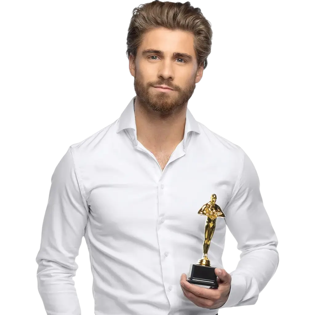Trophée Doré 21 cm – Style Hollywood