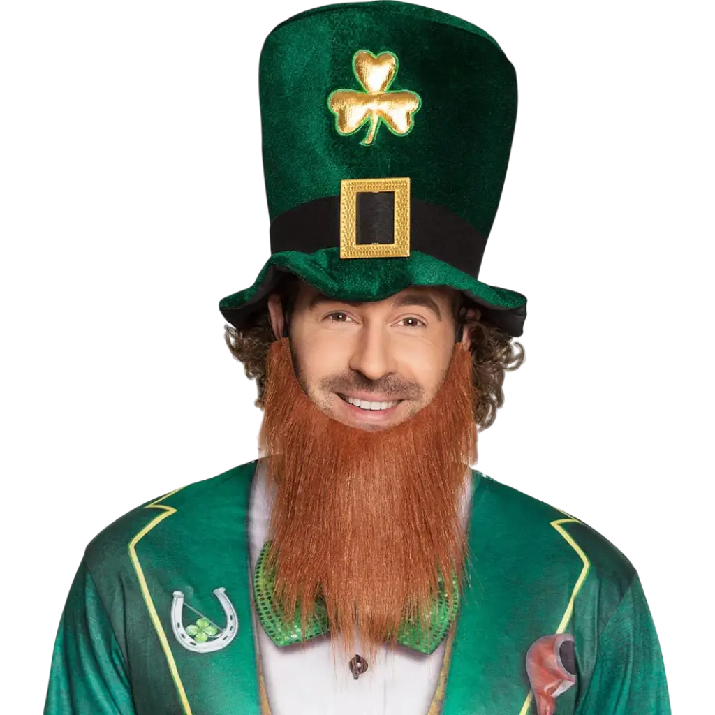 Chapeau Saint-Patrick Vert avec Barbe Rousse