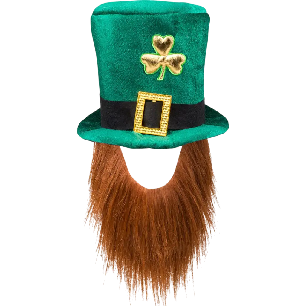 Chapeau Saint-Patrick Vert avec Barbe Rousse