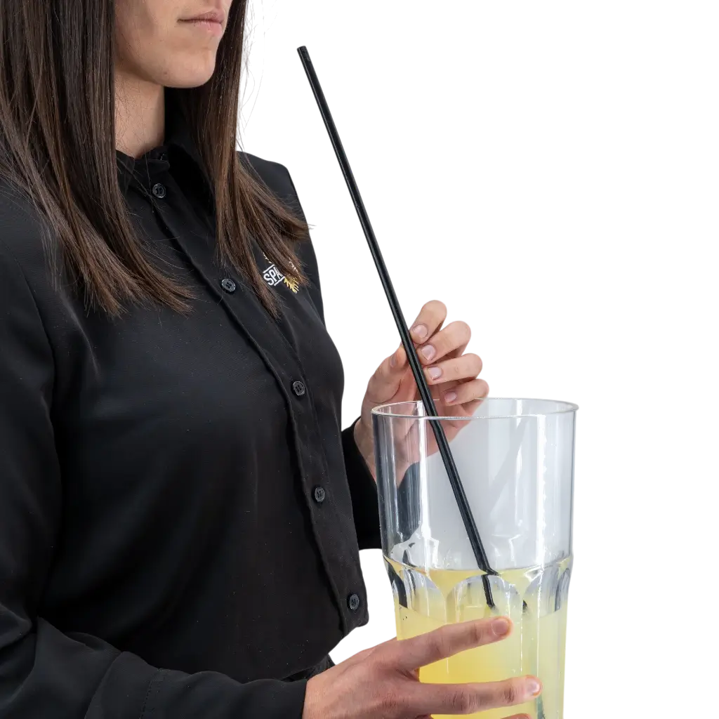 Paille Géante XXL en PP noir recyclable 50cm ø 8mm – Certifiée alimentaire et réutilisable (Lot de 500)