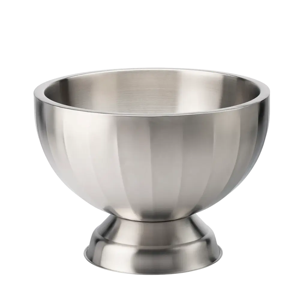 Seau à vin isotherme &amp; Bol à punch en inox satiné - 37 cm