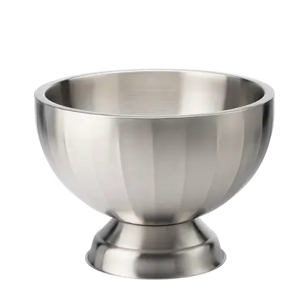 Seau à vin isotherme & Bol à punch en inox satiné - 37 cm