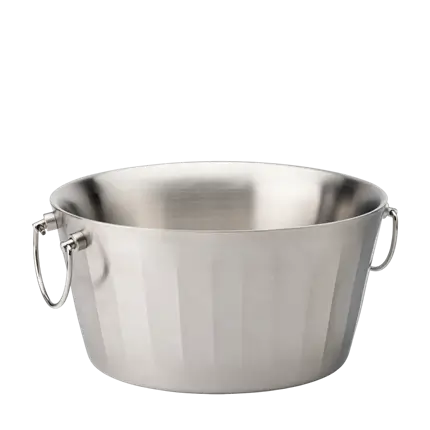 Bac à glace isotherme en inox satiné - Pour bouteilles et boissons - 37 cm