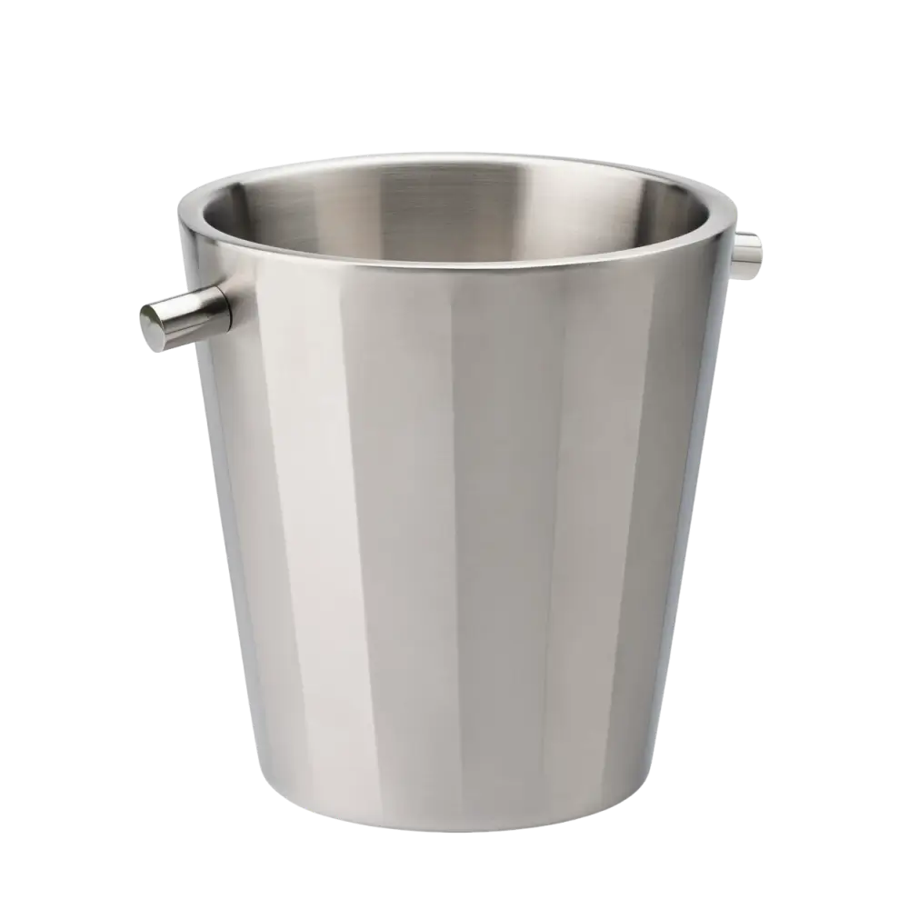Seau à vin isotherme en inox satiné - 1 bouteille 20 x 21,5 cm