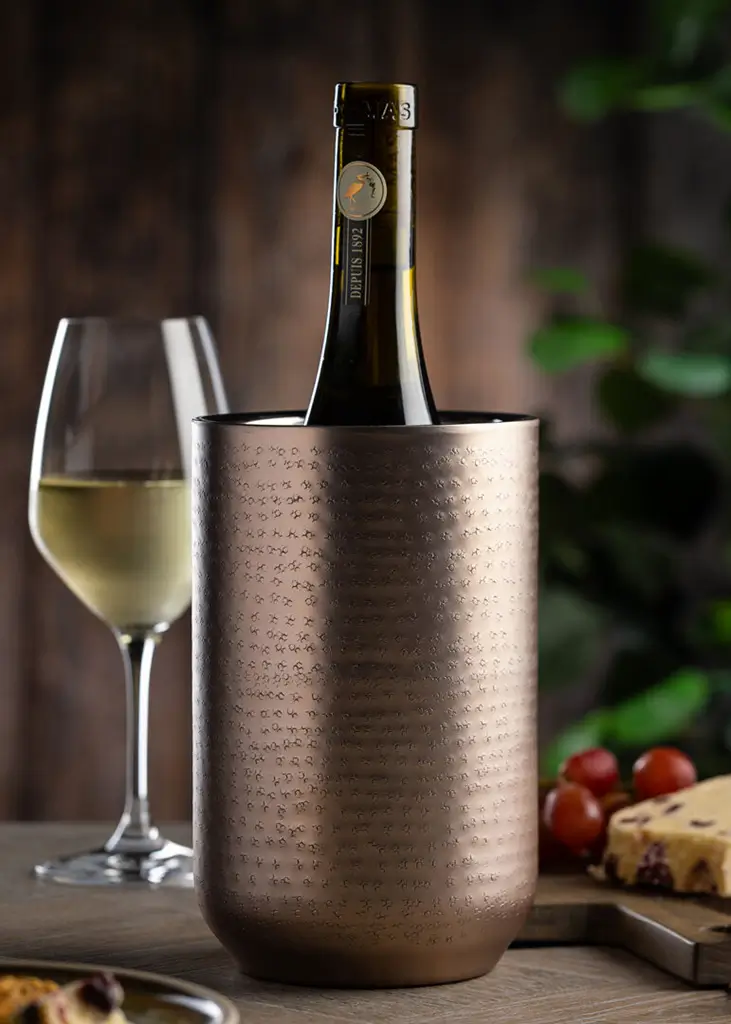 Refroidisseur à vin isotherme en inox cuivre - 1 bouteille 20 x 12 cm