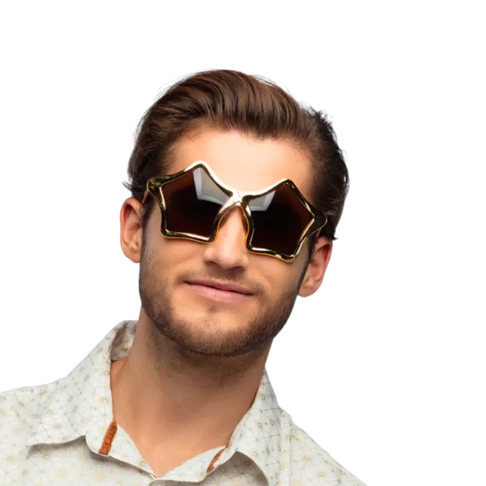 Lunettes de fête étoile dorées – Lot de 2