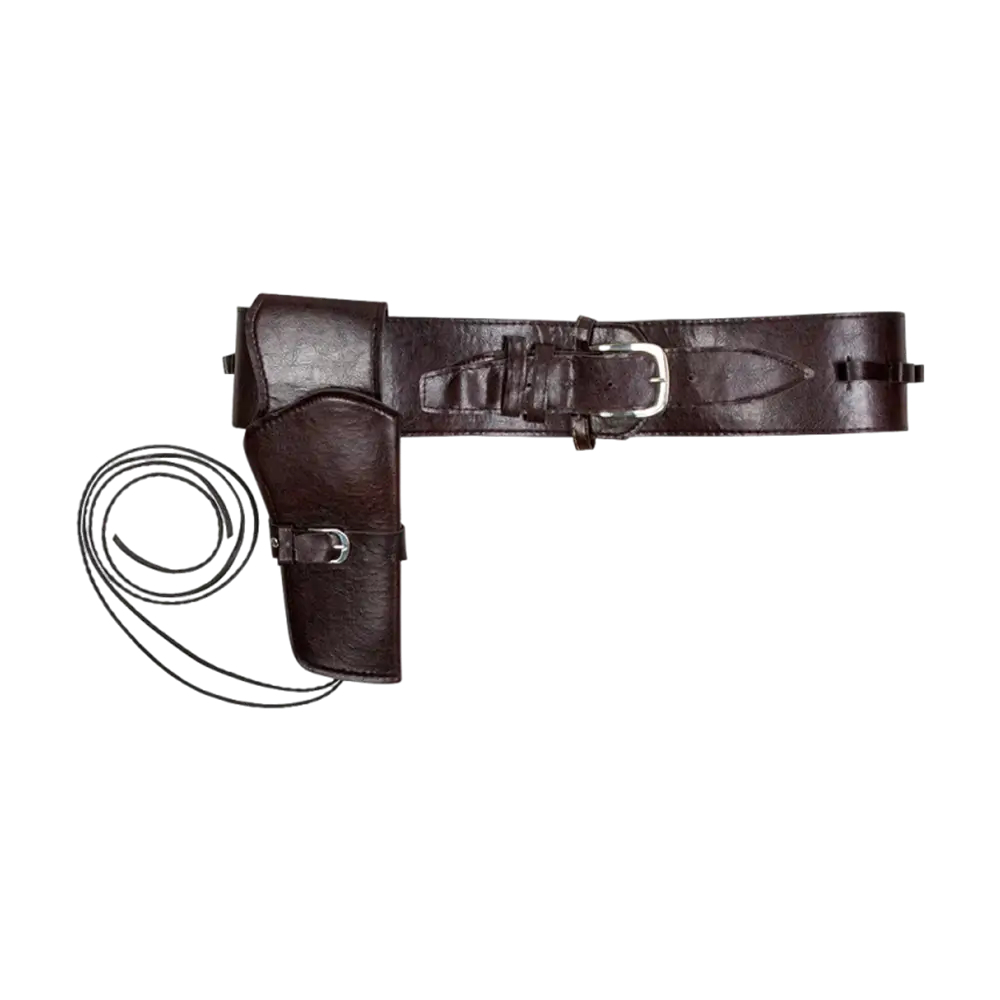 Ceinture de cowboy noire avec étui et porte-cartouches – 114 cm