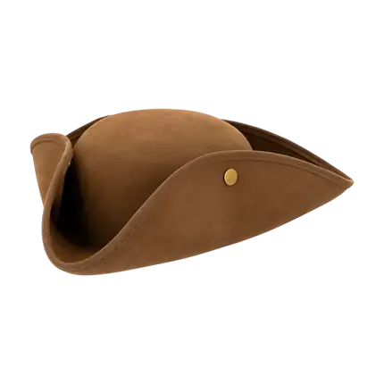 Chapeau Tricorne Pirate Simili Cuir Avec Cheveux Pour Adulte - Marron - Jeux - Jouets