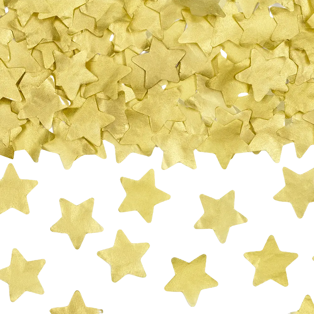 Canon à confettis - Étoiles dorées biodégradables - 20 cm