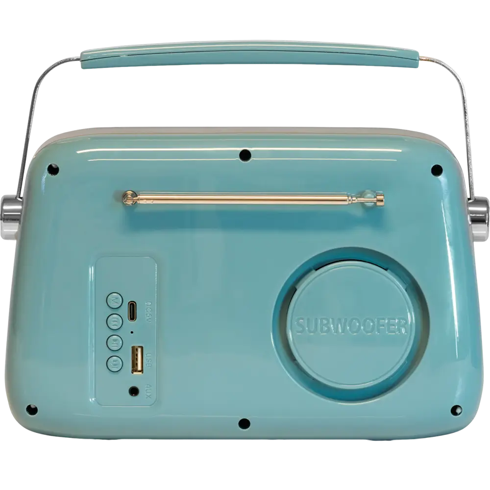 Radio Vintage Autonome avec Bluetooth USB &amp; FM 30W Bleu
