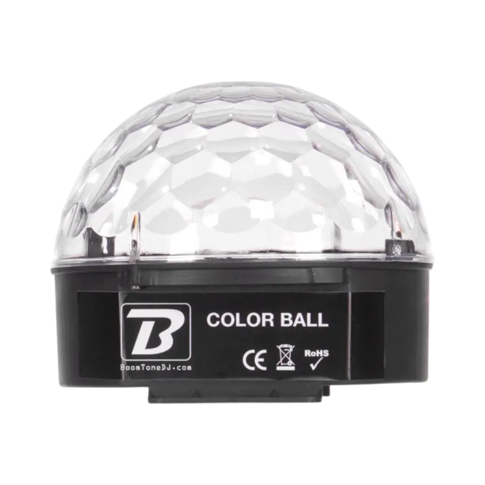 Jeu de lumière LED Color Ball – RGB 9W, 82 lentilles, télécommande incluse