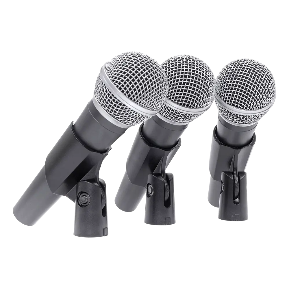 Microphone dynamique MIC 300 Mac Mah – Pack de 3 micros filaires avec valise, pinces, supercardioïde, XLR