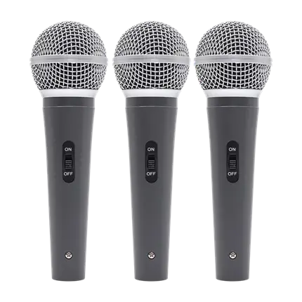 Microphone dynamique "MIC 300" Mac Mah – Pack de 3 micros filaires avec valise, pinces, supercardioïde, XLR