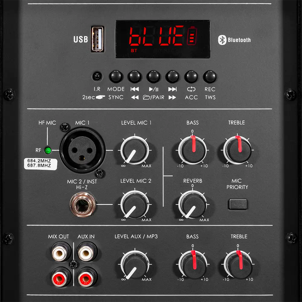 Enceinte portable Mobile Pro 15 Mac Mah – 600W, Bluetooth, 2 micros UHF