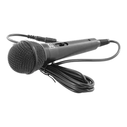Microphone dynamique "MIC10" – cardioïde, câble 3m, mini-jack + adaptateur 6,35?mm