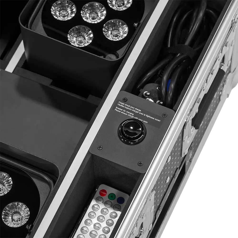 Projecteurs LED IZY Glow Set Mac Mah – 6x15W RGBWA-UV, DMX sans fil, rechargeable