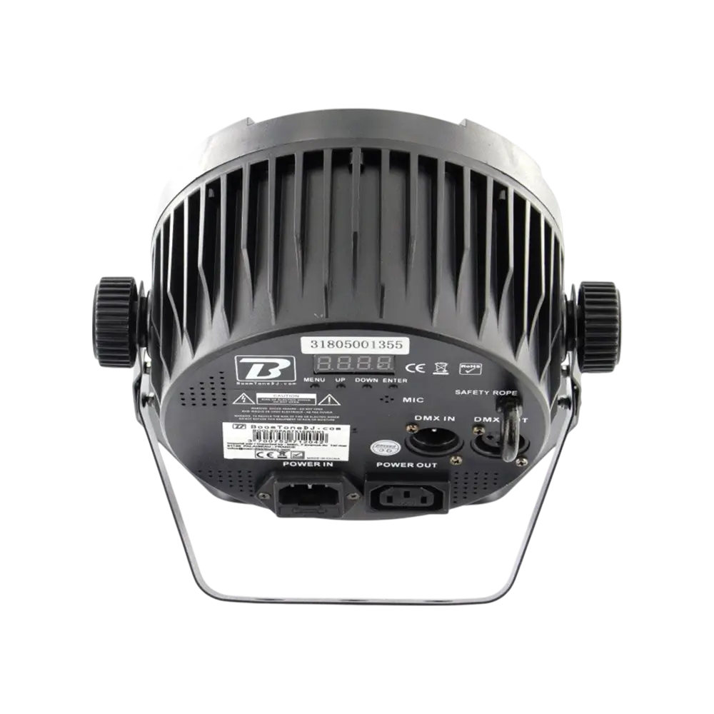 Projecteur PAR LED 7x10W 5in1 – 7 LED RGBWA, DMX, modes auto et musical et télécommande