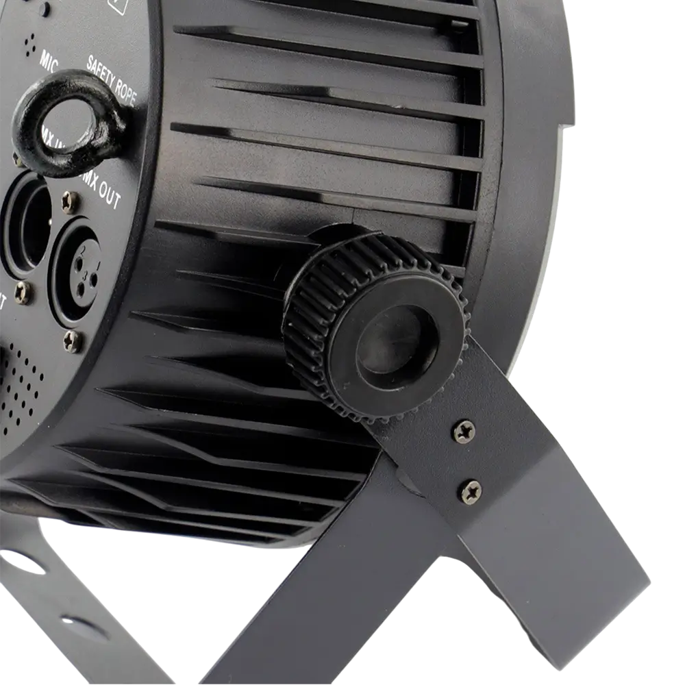 Projecteur PAR LED 7x10W 5in1 – 7 LED RGBWA, DMX, modes auto et musical et télécommande