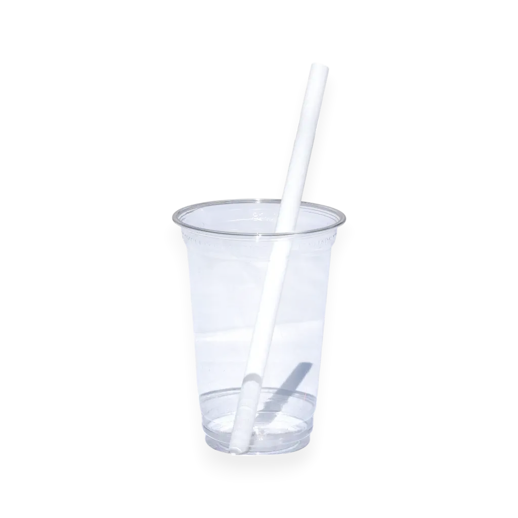 Paille Bubble Tea biseautée en PP blanc recyclable  23cm ø 12mm – Certifiée alimentaire et réutilisable (Lot de 200)