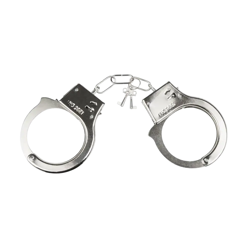 Menottes en métal avec clés - Déguisement police