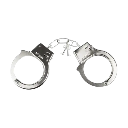 Menottes en métal avec clés - Déguisement police