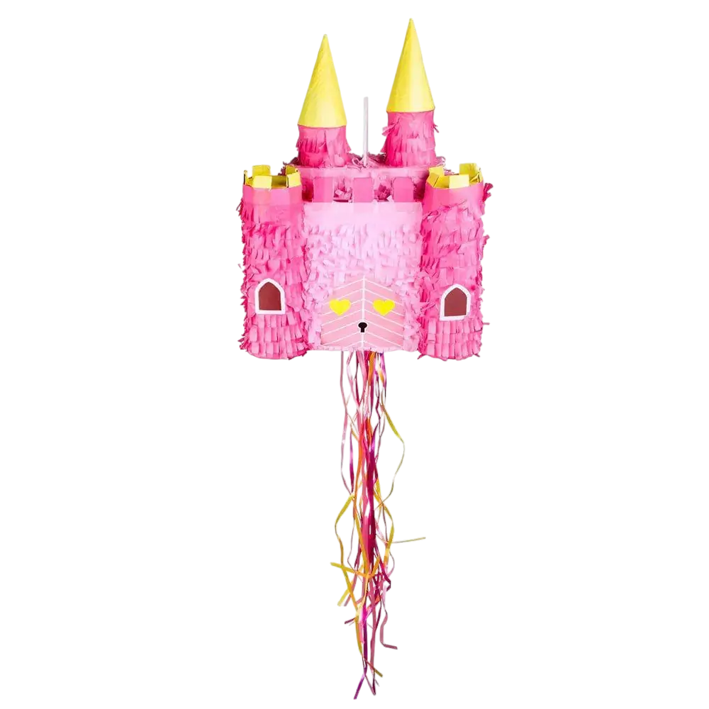 Piñata à tirer château princesse - Rose 40 cm
