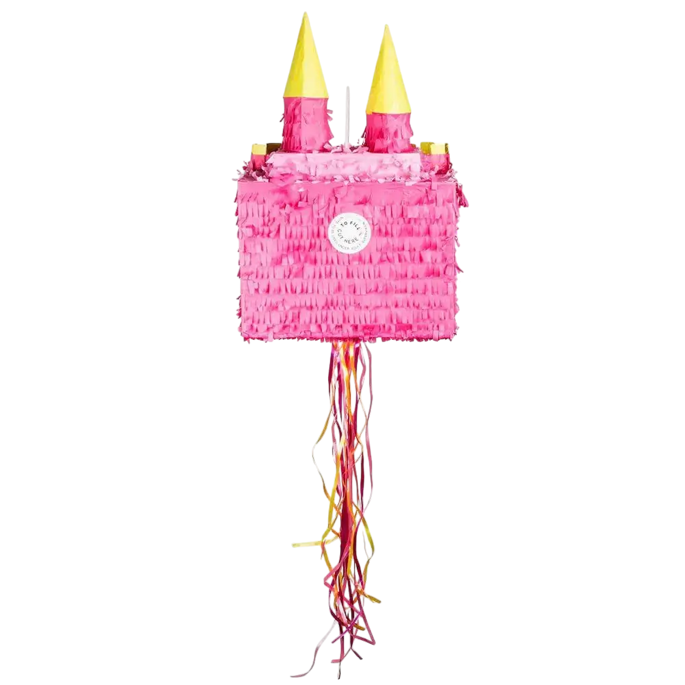 Piñata à tirer château princesse - Rose 40 cm