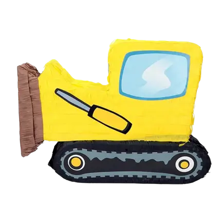 Piñata Bulldozer jaune- À frapper - 45 cm