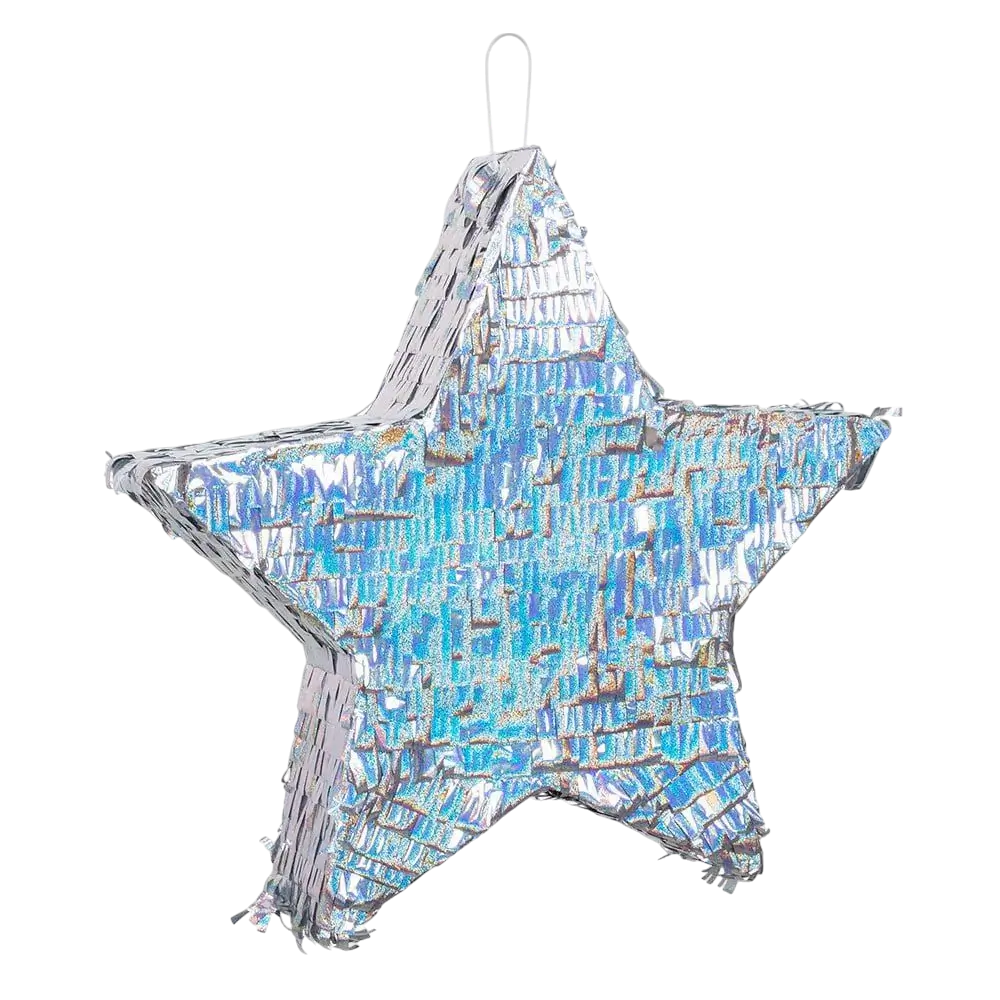 Piñata étoile argent - À frapper - 44 cm