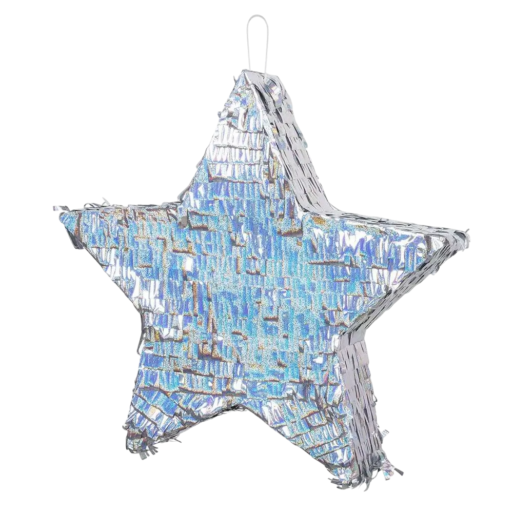 Piñata étoile argent - À frapper - 44 cm