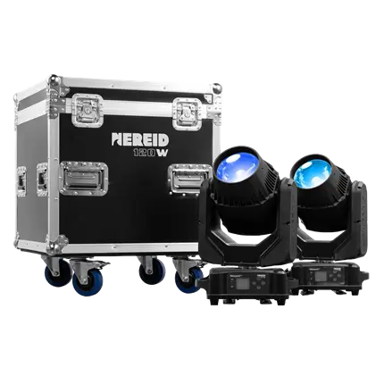 Set de 2 Lyres Beam "NEREID120W" – étanches IP65 avec flight-case
