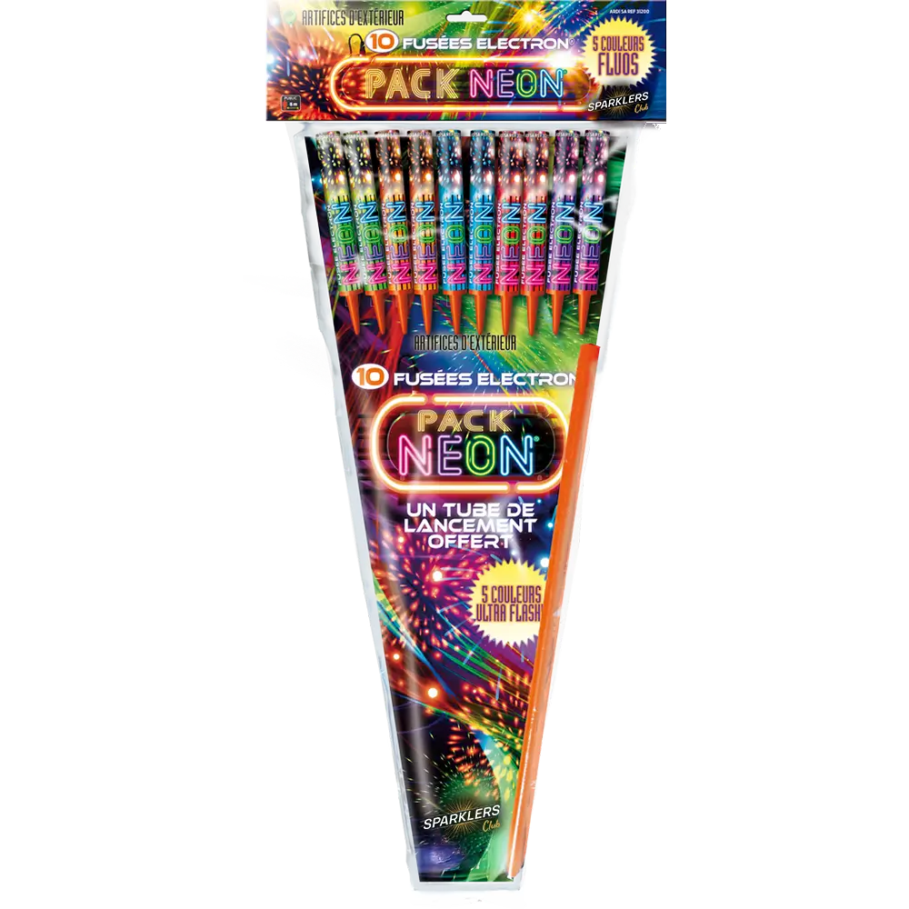 Pack de 10 fusées ÉLECTRON® NÉON