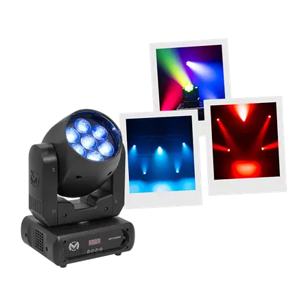 Lyre Wash LED professionnelle, "IZY 715 Zoom" - stroboscope & DMX – Mac Mah