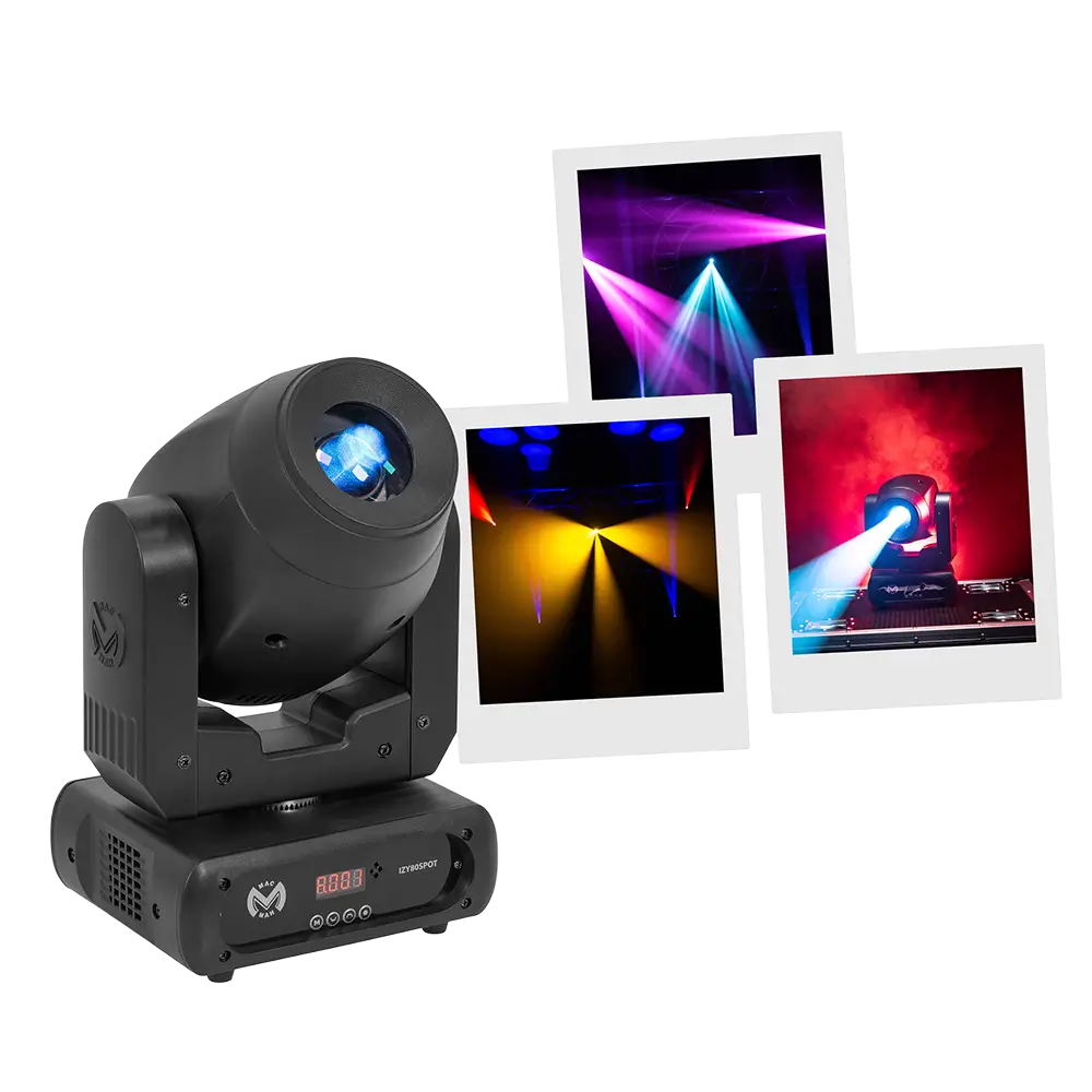 Lyre spot LED IZY 80 Spot 80 W faisceau 10° avec gobos et prisme – Mac Mah
