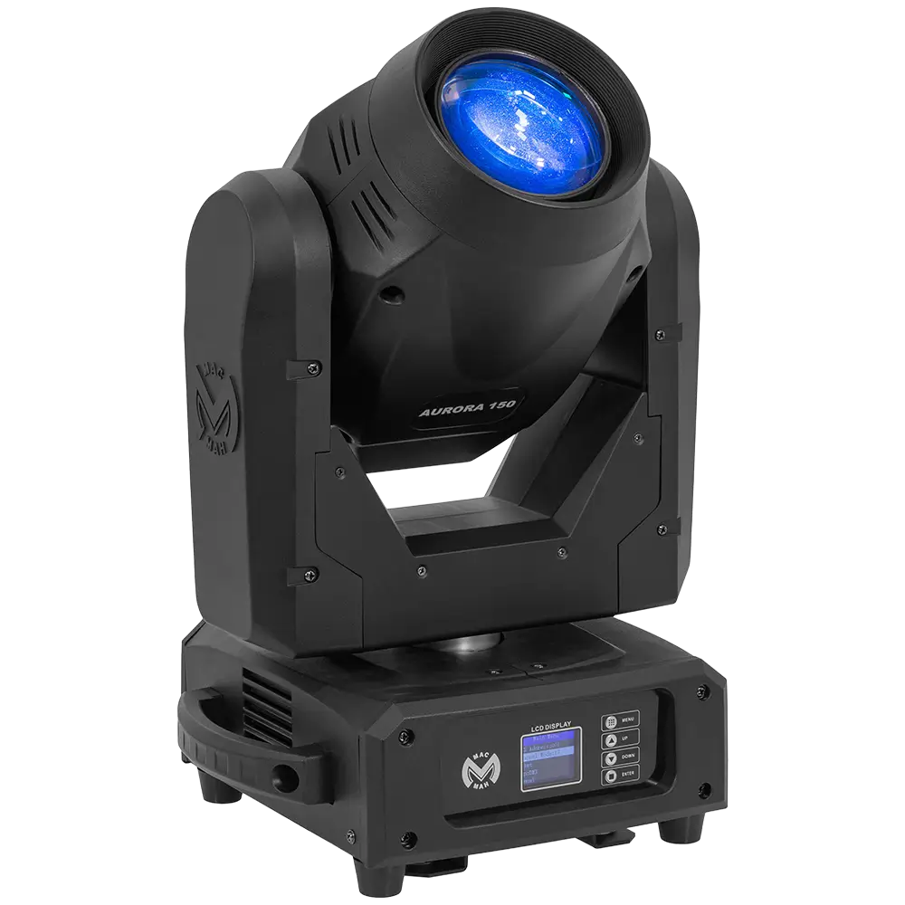 Pack 2 lyres hybrides Aurora 150 BSW beam + spot + wash avec flight case – Mac Mah