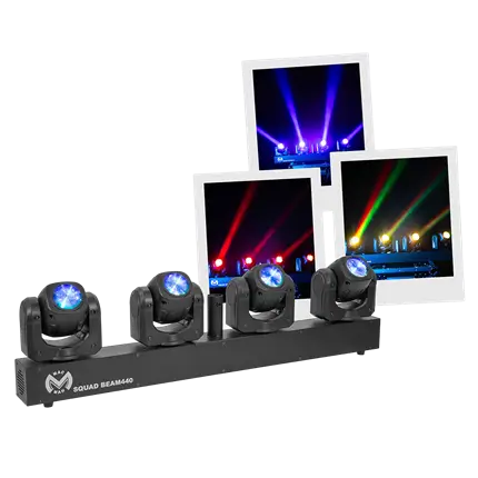Effet LED beam "Squad Beam 440" 4 têtes 40 W faisceau 2.5° – Mac Mah
