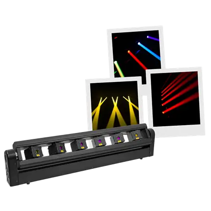 Laser bar pro "Laser Bar 6X1000RGB" 6×1000 mW RGB motorisée – Evolite