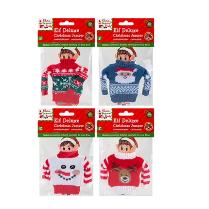 Déguisement de Lutin farceur Pulls de Noël (Lot de 4)